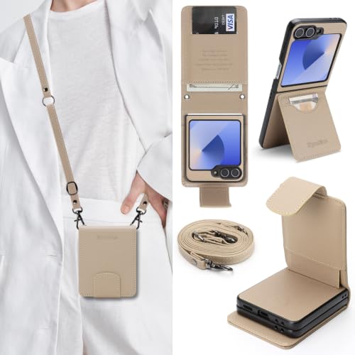 Mldjomid ���� Galaxy Z Flip6 �P�[�X �蒠�^ 2in1������ �M�����N�V�[z �t���b�v6 �P�[�X �V�����_�[ (�A�v���R�b�g) | �Ή� Galaxy Z Flip6 �蒠�^�P�[�X ���|�� �X�g���b�v�t�� ����炭���[z flip6