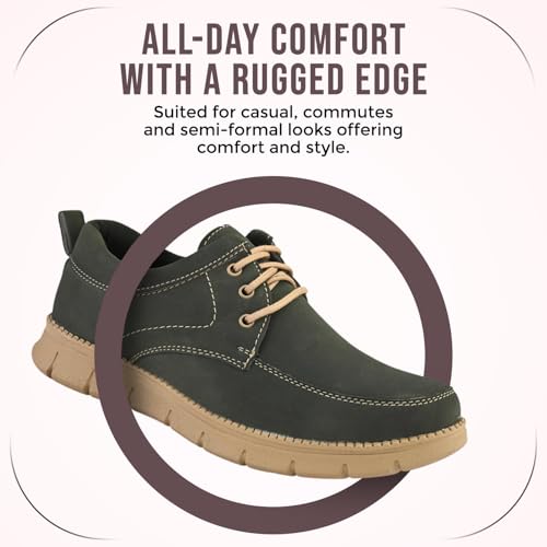 Image of STANPHORD Men Suede Lace-Up Casual Sneakers | Rugged Outdoor Walking Shoes | Cushioned Anti-Skid Sole | College Travel (TPSI 5021)