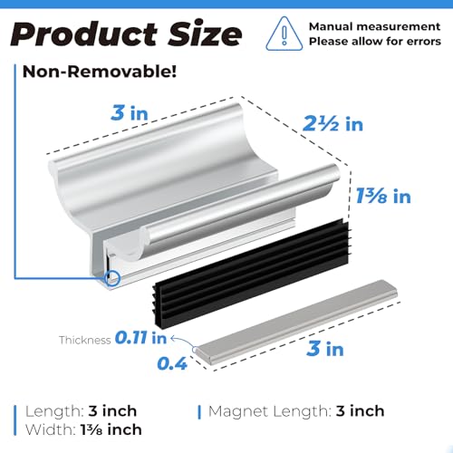 Chrome Frameless Shower Door Handle with Magnet for Swing Glass Shower Doors