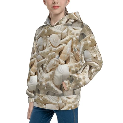 Starfish and Sea Shells Kid Hoodies Boys Sweatshirts Girls Pullover with Pocket2
