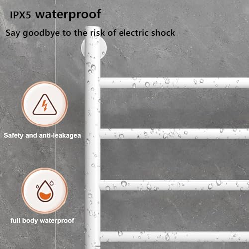 Calentador de Toallas para Baño Eléctrico Enchufable con Temporizador LED 5