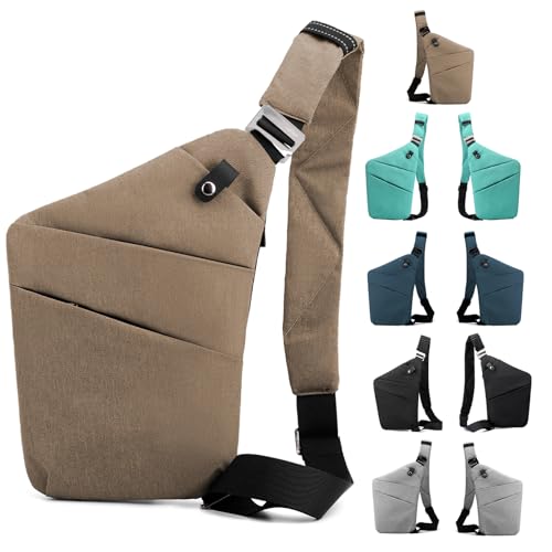Image of Anti Theft Crossbody Bag,Sling Bag for Women Men,Multi-pocket Chest Shoulder Bag for Travel, Sport, Work