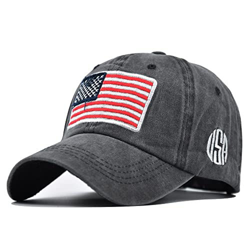 Image of USA Flag Baseball Cap American Patriotic Trucker Hat Father Dad Mother Mom Adjustable Sportswear Hat for Men Women Adults
