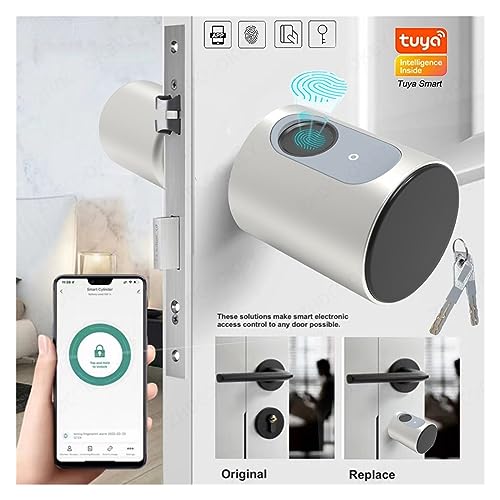 Cerradura inteligente Tuya Bluetooth con bombín electrónico ajustable y RFID 6