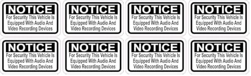 Image of StickerTalk Notice Audio and Video Recording Vinyl Stickers, 2.5 inches by 1.5 inches (Pack of 2)
