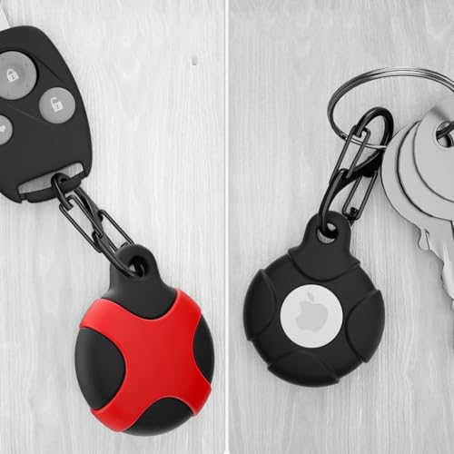 Image of ZORBES 2 Packs Airtag Keychain for Apple Airtag Holder,Anti-Lost Case Shockproof Cover Scratch Resistant Protective Cover Case for Key,Bag Pet Luggage Not Include