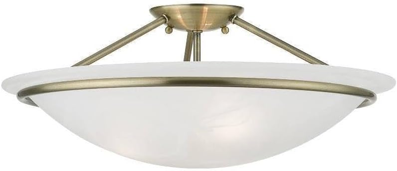 Livex Lighting 4825-01 Newburgh 3-Light Fixture, Antique Brass