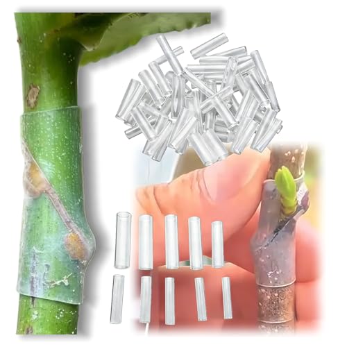 VONMAOGU 50/100pcs Silicone Grafting Sleeves for Fruit Trees, 3-7.5mm Flexible
