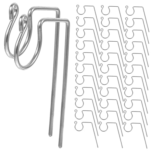 OUNONA 50pcs Metal Light Hooks Rustproof Gutter Hangers for Outdoor Christmas Lights