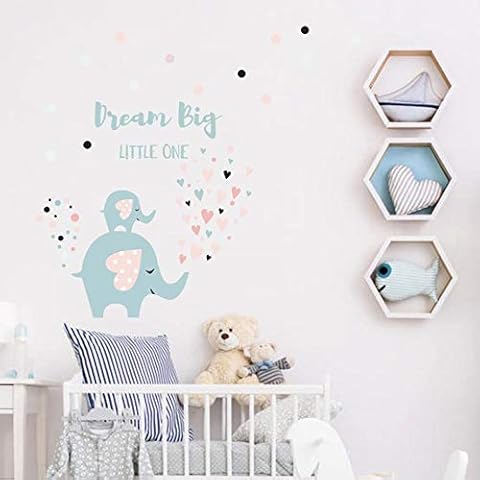 Nordic Style Kids Decoration Cute Cartoon Elephant Wall Sticker Posters Cartoon Wall Art Decals Nursery Baby Room Home Decor Cover