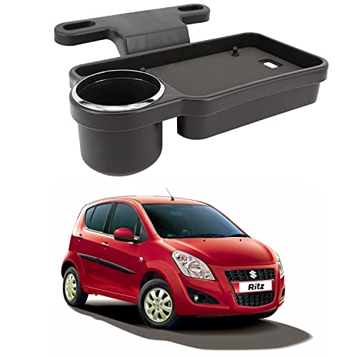 Image of Oshotto (FT-04) Foldable Car Auto Headrest Rear Back Seat Table Drink Food Cup Tray Holder Compatible with Maruti Suzuki Ritz - Black