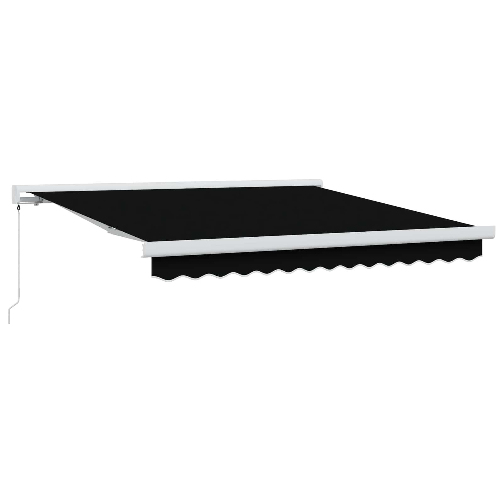 Tenda da Sole Retrattile Manuale 350x250 cm Alluminio Nero | Copertura parasole per giardino e terrazza con tessuto in poliestere resistente ai raggi UV e struttura robusta.