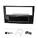 Produktbild tomzz Audio 2439-059 Radioblende Set kompatibel mit Opel Corsa D Astra H Zafira B Piano Lack schwarz mit Quadlockadapter ISO Fakra Antennenadapter Phantomeinspeisung DIN ISO Entriegelungsbügel