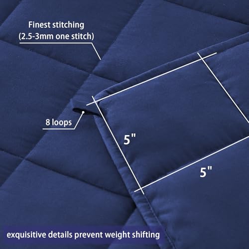 yescool King Size Weighted Blanket for Adults (20 lbs, 80” x 87”, Blue) Cooling Heavy Blanket for Sleeping Perfect for 190-210 lbs, Breathable Blanket for Adults & Couple All Season, Machine Washable