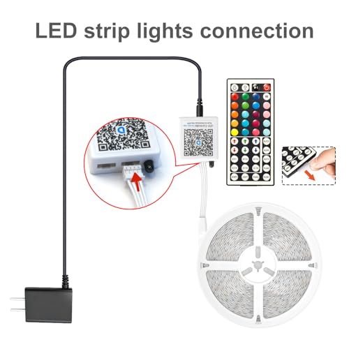 DAYBETTER Led Lights for Bedroom 100 ft, Led Strip Lights, Led Light Strips with Remote and App Control, Music Sync RGB Color Changing Led Lights for Room Decoration