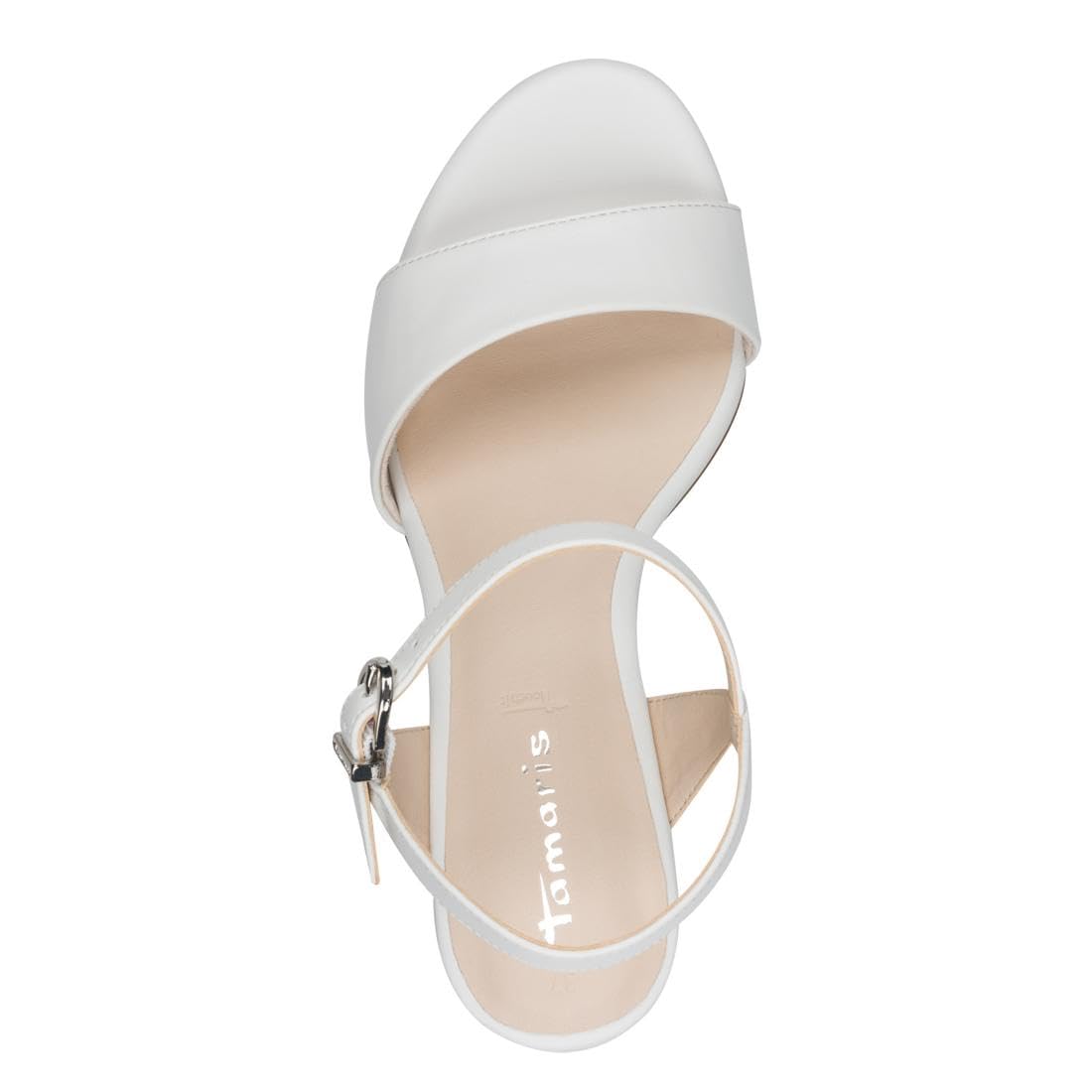 Tamaris Damen Heeled Sandals Synthetik, weiß, 38 EU
