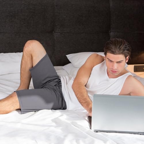 Image of Mens Pajama Shorts, Mens Sleep Shorts Lounge Soft Comfy Pj Bottom Sleeping Pants Breathable Summer Modal Sleepwear(2 Packs)