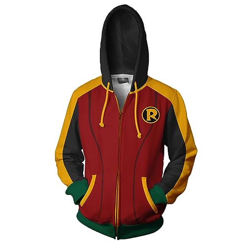 Amazon.com: Xinxin Robin Tim Drake 3D Anime Cosplay Cardigan Zip
