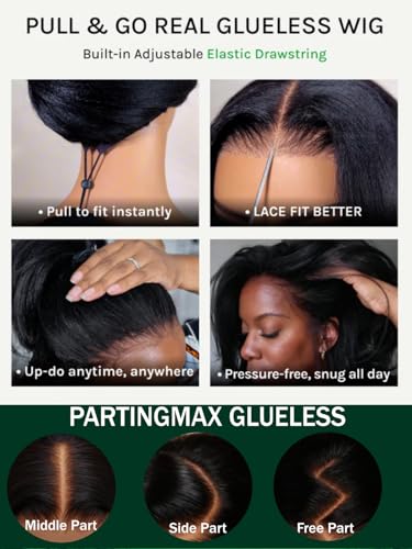 Image of KLAIYI Water Wave HD Real Scalp Glueless Precut 13x4 Lace Front Human Hair Wig Drawstring Bye Bye Knots Pre Plucked Bleached Pre Everything 30S Ready to Wear and Go Deep Curly Wave Beginner Wig 24Inch