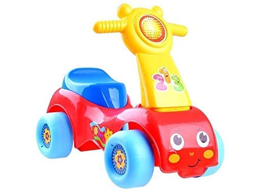 Shivaaro Ride-on Scooter for Children Pusher Scooter for Kids with Folding Seats Adjustable 4 Wheels Scooter for Girls and Boys Toddlers (Multicolor)