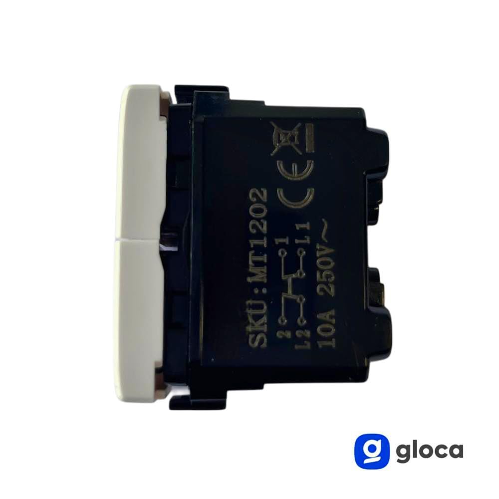 gloca Set 10 Pulsanti Doppi Saliscendi 1P+1P 10A 250V Compatibili Con Serie Matix