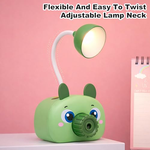 Image of VGRASSP 2 in 1 LED Table Lamp Pencil Sharpener Toy for Kids with Adjustable and Flexible Neck, Soft Color Changing Light - Cute Bunny Study Desk Lamp Gift - Color and Design As Per Stock