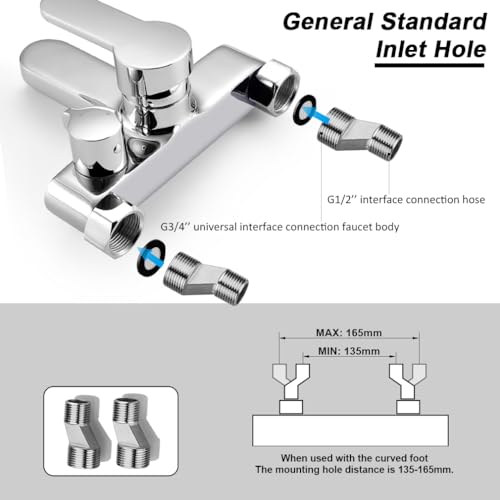 BONADE Wannenarmatur Badewannenarmatur mit 3 Strahlarten Handbrause, Einhebel Badewanne Wasserhahn mit Schlauch und Wandhalterung, Wannenbatterie Dusche Set für Bad (Chrom)