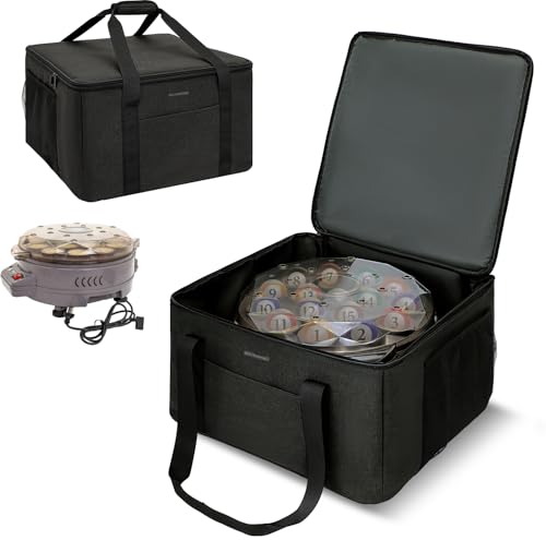 Pool Ball Cleaner Storage Bag, Carrying Case for Most Pool Ball Cleaner Machines, Thick Foam-Padded Protective Organizer with Pockets for Billiard Accessories, Black (Bag Only)