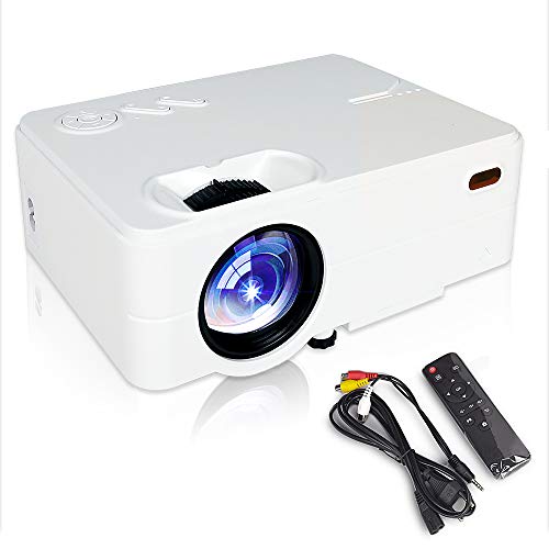 Mini Projector Portable, Movie Projector, Smartphone Video Projector 1080P，55,000 Hours Led Projector Compatible