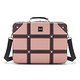 Rock Vintage Vanity Hard Shell Vanity Case in Pink – Hand Luggage Approved, Removable Shoulder & Suitcase Handle Strap, Lockable Zips – 29.5 x 37 x19cm 1.3KG