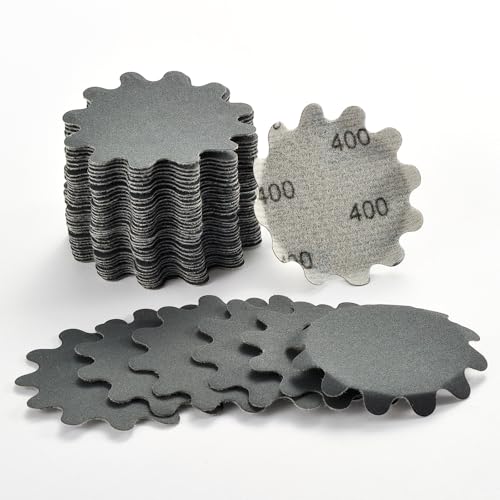 Dazefree 2 Inch Sanding Discs 50Pcs, 400 Grit Flex Edge Wavy Sandpaper