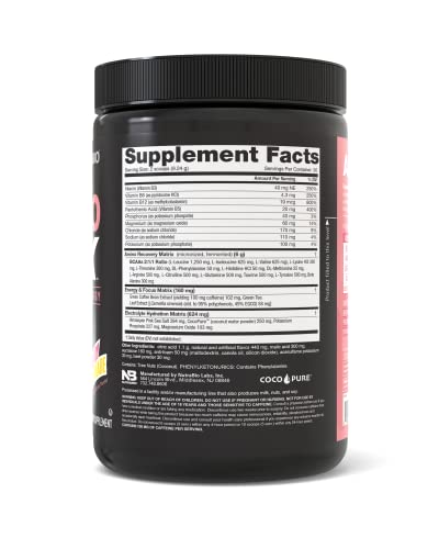 Nutrabio Amino Kick - Amino Acid Energy Formula - Bcaa's, Electrolytes For Hydration, Natural Caffeine 30 Servings (Raspberry Lemonade) #TOP1