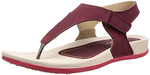 WELCOME Women Matellicred Leather Flip-Flops-7 UK/India (40 EU) (1RedPF-02_7) (B06Y56GD4Q) Amazon Price History, Amazon Price Tracker