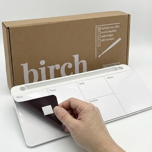 Birch Small Desktop Glass Whiteboard & Magnetic Calendar – Dry