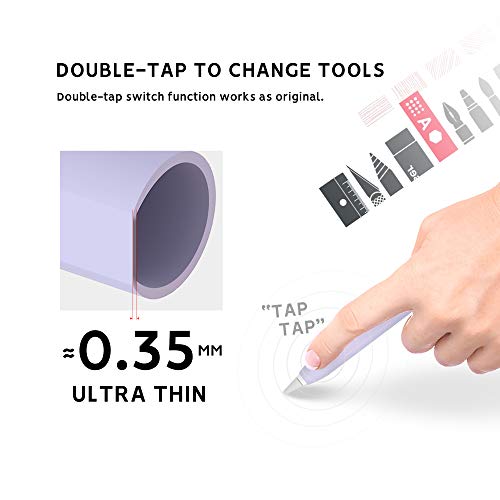 Image of Cute Ear Case Silicone Skin Cover for Apple Pencil 2nd Generation, and Protective Nib Cover Accessories Compatible with iPad Pro 11 12.9 inch,Purple