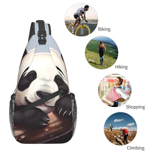 Morrales Sling Bag Unisex Negro con Diseño Cartoon miniatura 5