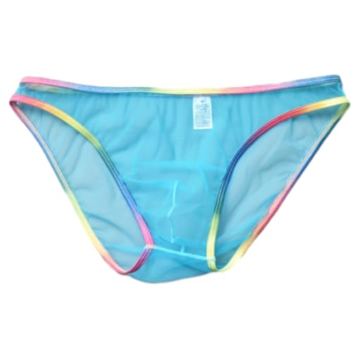 Evankin Sexy Men's Brief Underwear Mesh See Through Underpants Low Rise U-shaped Pouch Fun Underwear Colorful