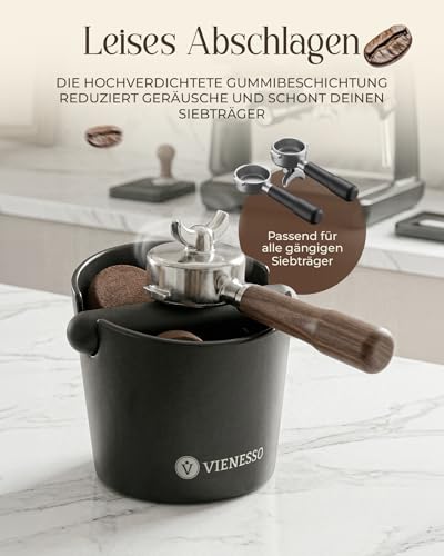 VIENESSO Abschlagbehälter Siebträger | Knock Box Kaffeesatz Abklopfbehälter – Ansicht 3