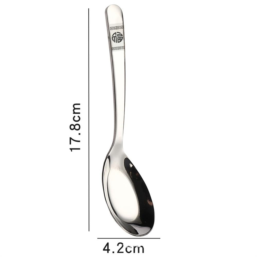 Löffel-Besteck-Set Haushalts-Erwachsenen-Kinder-Abendessen-Rührlöffel für Einfache Reinigung(17.8x4.2cm)