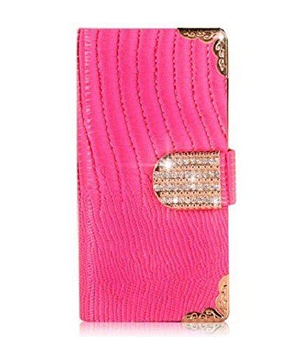 Leegoal Angel's Wings Bling Wallet Luxury Diamond Magnetic Flip Case for Samsung Galaxy Note 3 N9000 (Pink)