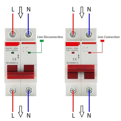 Interrupteur principal rail DIN 4P couper courant triphasé en sécurité - 4