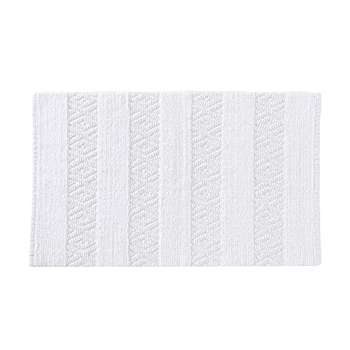 Brielle Home Alfombra de baño, algodón, Blanco, 21x34