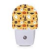 Halloween ghost skull pumpkin cat night lights plug into wall for girls boys roomnight light led lamp dusk to dawn sensor round lamp for bedroom bathroom hallway home wall decor  urban country home decor