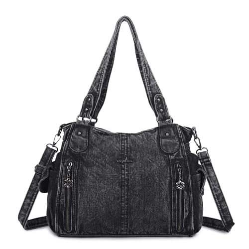 Image of Angel Kiss Handbags for Womens Top-Handle Hobo Purse Roomy Casual Shoulder Bags PU Tote Satchel Purse for Women