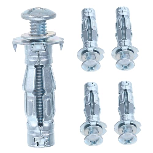 TOPPERFUN 5 Pezzi Elementi Di Espansione Per Pareti Cave in Bulloni Di Ancoraggio Resistenti Per Cartongesso Casa e Ufficio Fissaggio Robusto