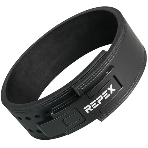 Image of 13mm True-Adjustable Lever Belt made of Genuine Leather and Aluminium Lever, 13mm gym belt with 2 yrs guarantee on lever and 5 yrs guarantee on belt. (Model- RE0104) (M)