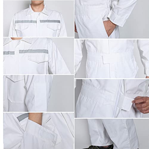 Za-Yz Men's Coverall Overalls With Added Visibility, Long Sleeve Mechanic Work Boilersuit Jumpsuit With Multi Pockets (Color : Blue, Size : Medium) #TOP4