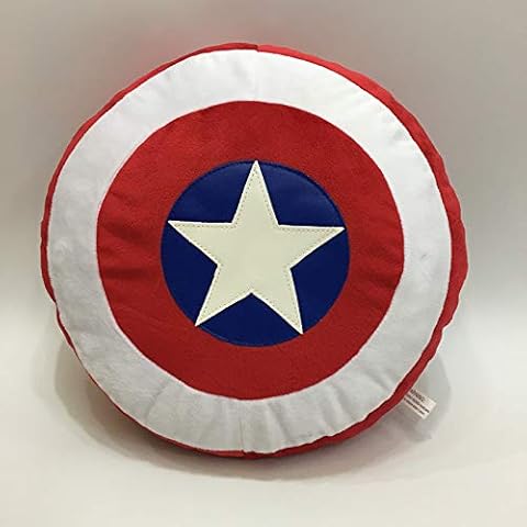 Lily&her friends - Avengers Captain America Logo Shield Throw Pillow Sofa Cushion Anime Cartoon Plush Waist Pad Cushion Protector, Decoration Pillow, Gift for Family & Friends, 11.81" x 11.81" Cover