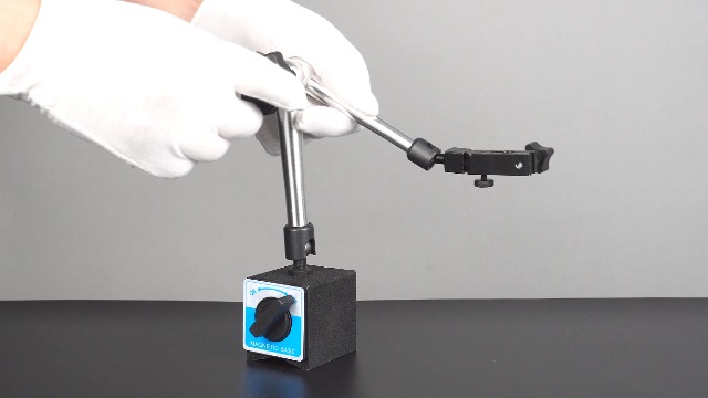 Electronic Digital Dial Indicator with Magnetic Base Holder Fine Adjustable Long Arm 0-1" / 25.4mm Inch/Metric Conversion Professional Gauge 0.01mm/0.001"