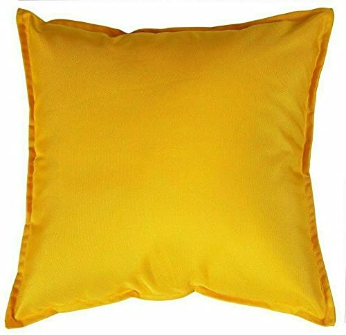 POSHLIVING Premium Mustard WATERPROOF Outdoor FILLED 24" Garden Furniture Scatter Cushion PAD 60 x 60cm (Mustard)